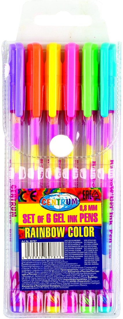 

Набор гелевых ручек Centrum Rainbow 80787 (6 цв)