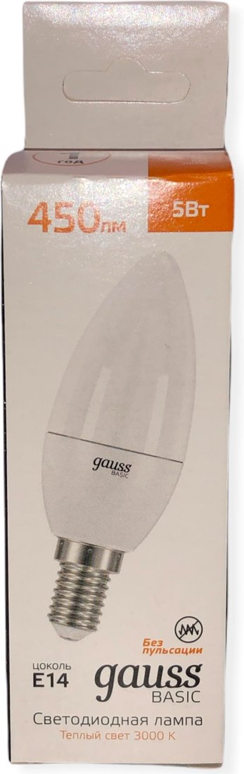 

Светодиодная лампочка Gauss Elementary Basic E14 5W 3000K 10301152