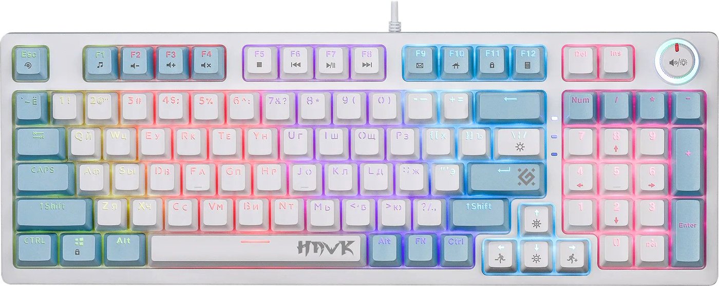 

Клавиатура Defender Hawk GK-418 (белый, Outemu Red)