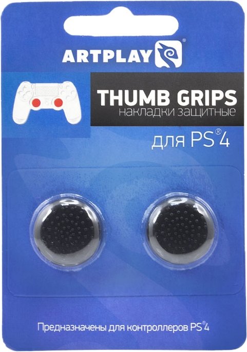 

Накладки для стиков Artplays Thumb Grips для PS4 (2 шт., черный)
