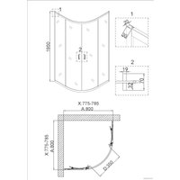 Душевой уголок Niagara NG-6886-08 80x80 (черный)