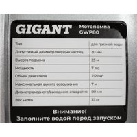 Мотопомпа Gigant GWP80