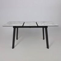 Кухонный стол Lepremo AV 1209 HPL+МДФ раздвижной 1200-1600x800 (виктори натуральный/черный)