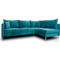 Угловой диван Nord Star Айва Краш правый (велюр, бирюзовый)