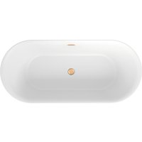 Ванна Wellsee Cute Twin R 168x75 23840104R (отдельностоящая ванна белый глянец, экран, ножки, сифон-автомат золото) в Солигорске