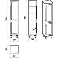  Misty Шкаф-пенал Модерн 35 П-Мод05035-011П (с бельевой корзиной)