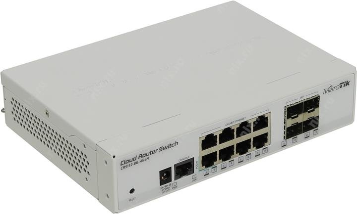 

Управляемый коммутатор 3-го уровня Mikrotik Cloud Router Switch [CRS112-8G-4S-IN]