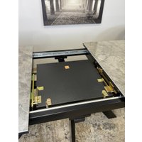 Кухонный стол Kenner DL1300 (черный/керамика мрамор серый глянец)