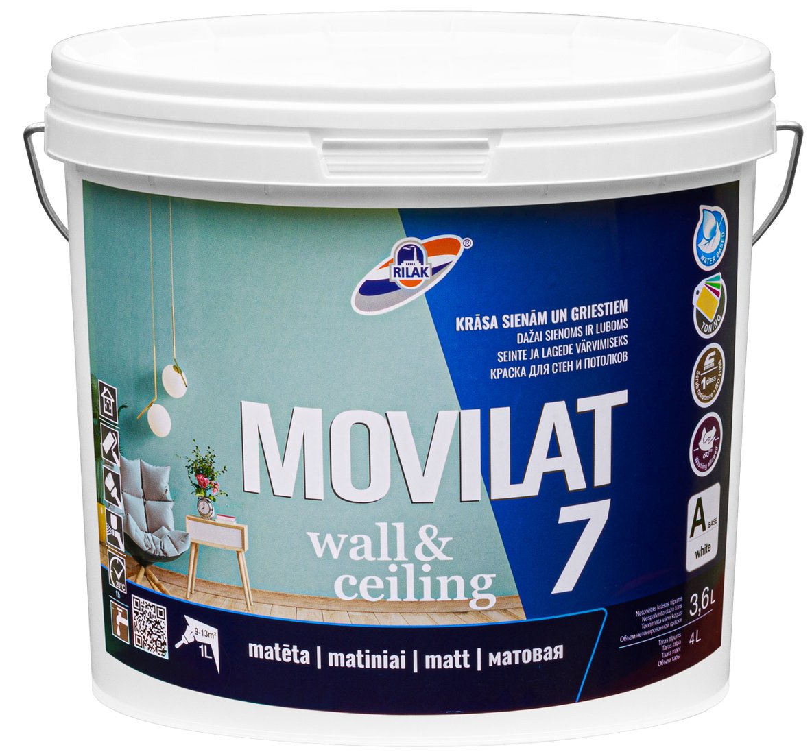 

Краска Рижский лакокрасочный завод Movilat 7 База 3 3.6л