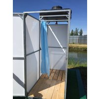 Душевая кабина для дачи с баком Импласт Летний душ с тамбуром 200 л.