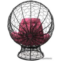 Кресло M-Group Кокос на подставке 11590408 (черный ротанг/розовая подушка)