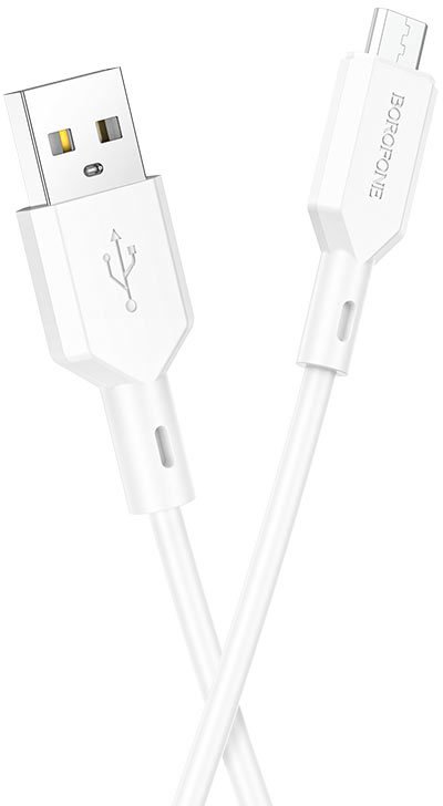 

Кабель Borofone BX70 USB Type-A - microUSB (1 м, белый)