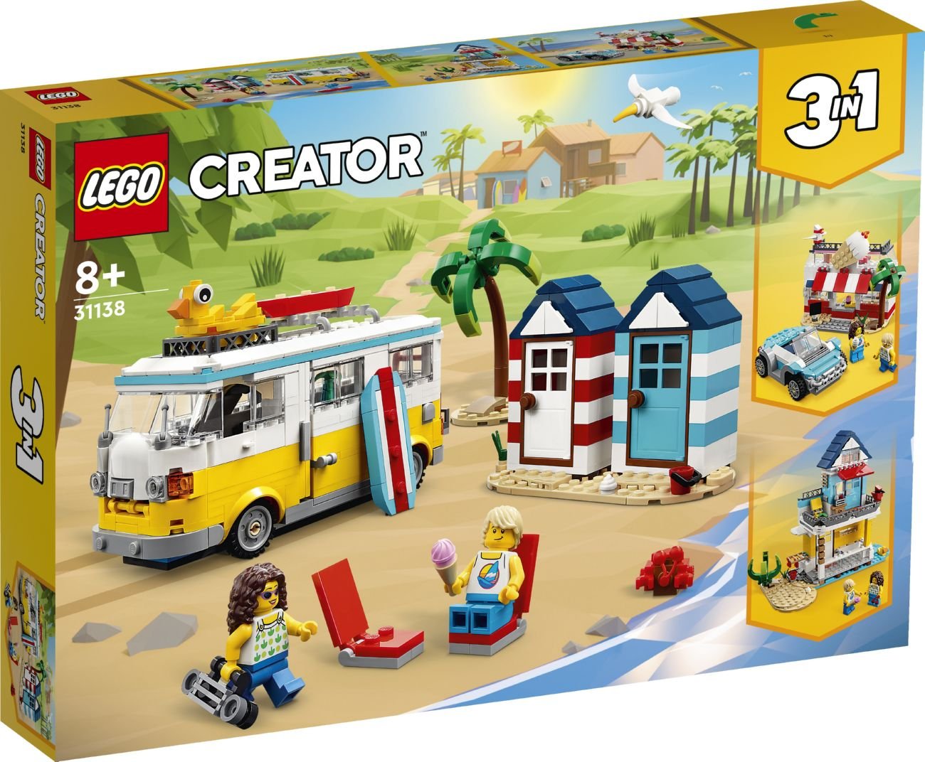 

Конструктор LEGO Creator 3-in-1 31138 Туристический фургон на пляже