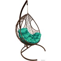 Подвесное кресло M-Group Долька 11150204 (коричневый ротанг/зеленая подушка)