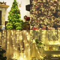 Светодиодная гирлянда JFK Christmas 20 м (зеленый провод, белый теплый)