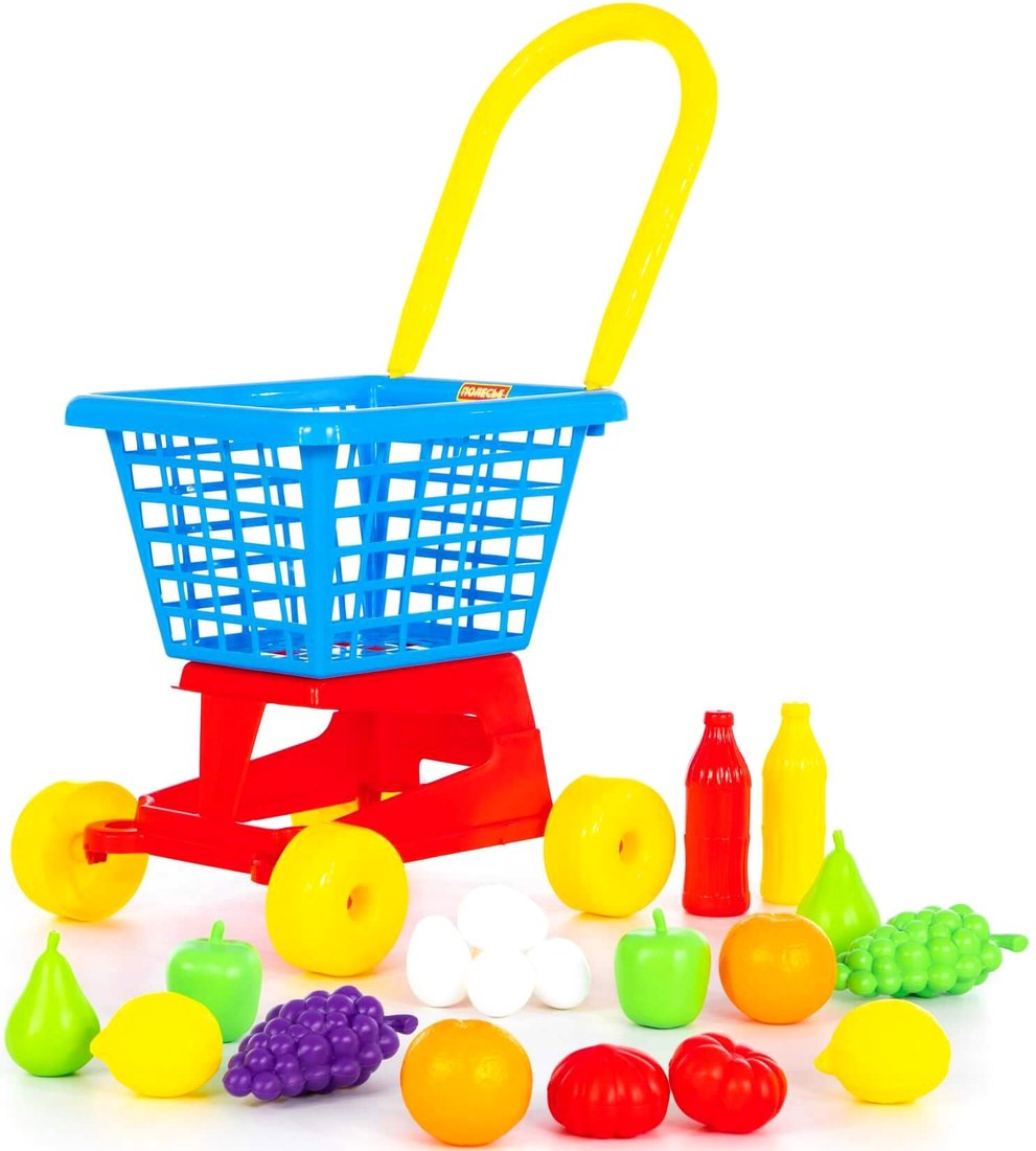 

Тележка игрушечная Полесье Supermarket №1 с набором продуктов 42989