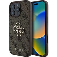 Чехол для телефона Guess PU 4G Big metal logo для iPhone 16 Pro GUHCP16L4GMGBR