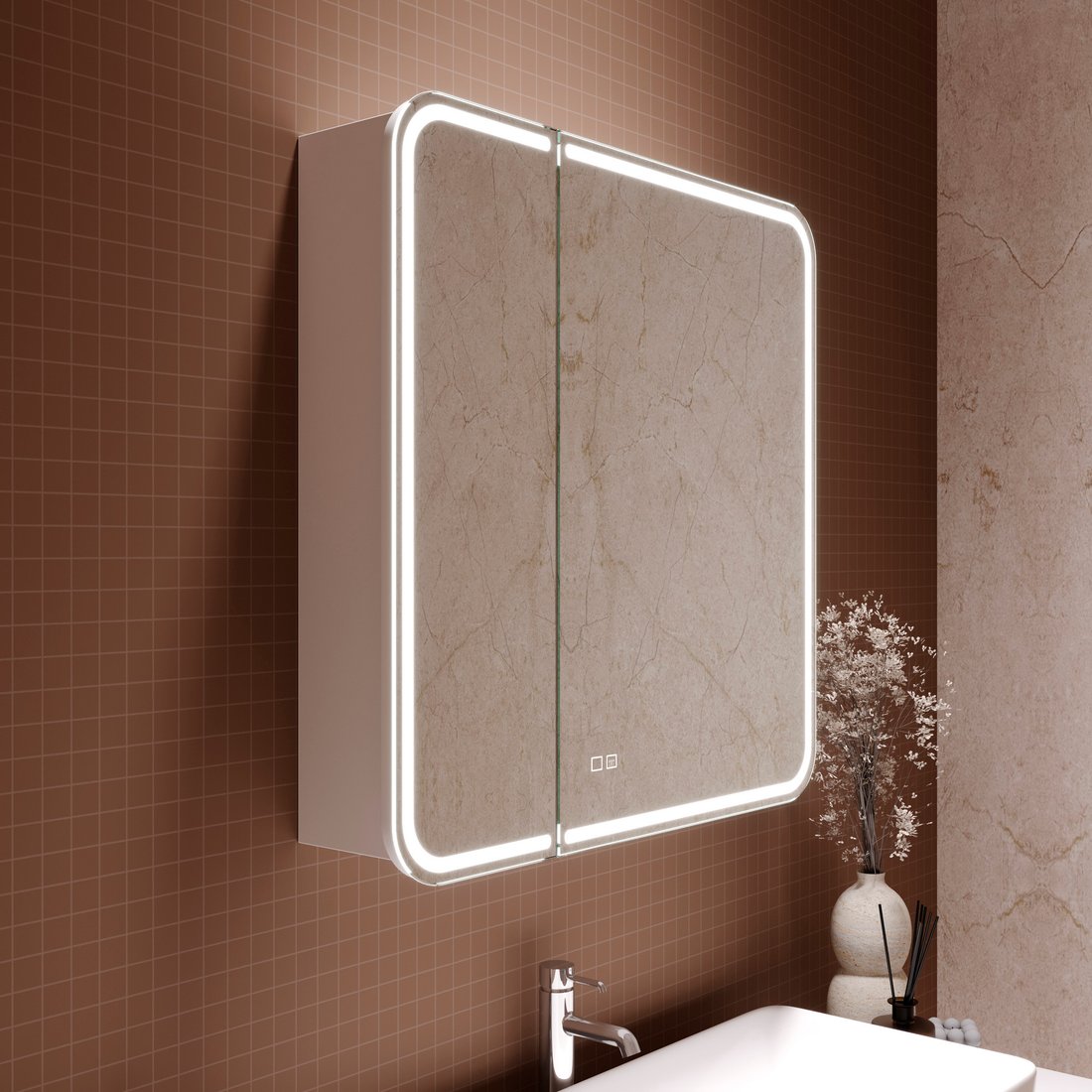 Silver Mirrors Шкаф с зеркалом для ванной Alliance 2 80.5x80 Slim LED-00002920