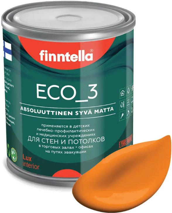 

Краска Finntella Eco 3 Wash and Clean Sahrami F-08-1-1-FL128 0.9 л (шафрановый)