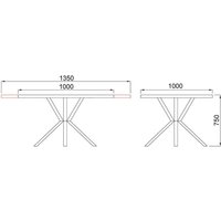 Кухонный стол Listvig Vega 100-135x75 (дуб канзас коричневый/белый)