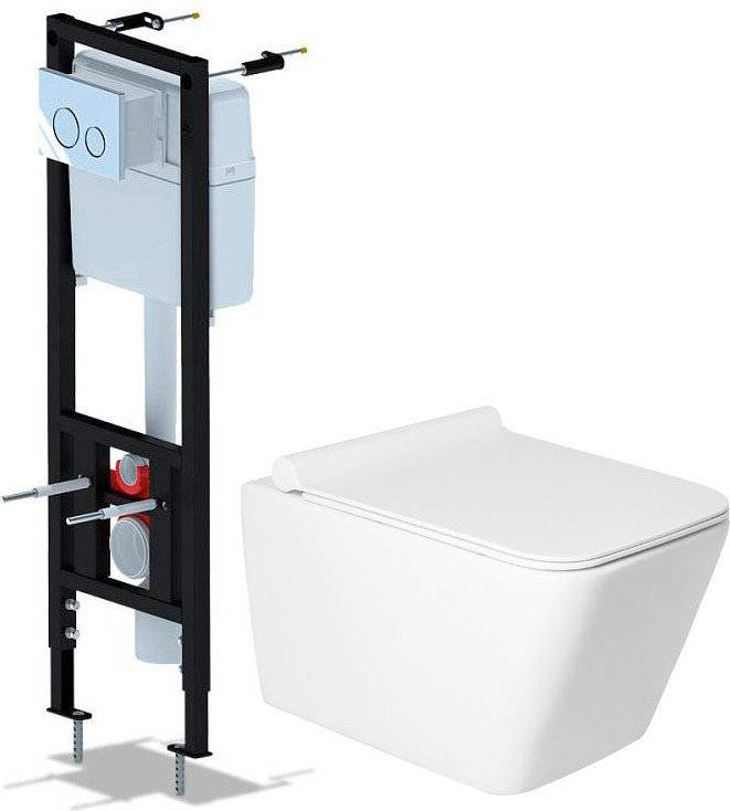Унитаз подвесной Saniteco KW-9004W + Ани Пласт WCP4131