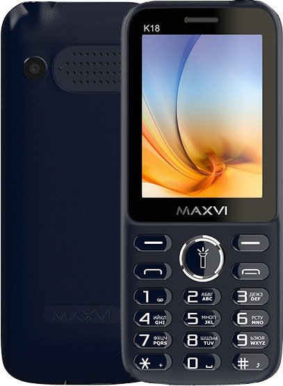 

Кнопочный телефон Maxvi K18 (синий)