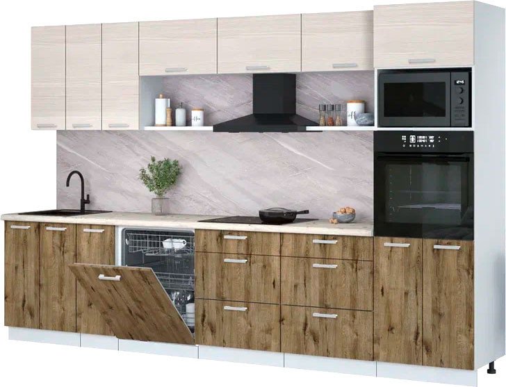 

Готовая кухня Интерлиния Мила Лайт 3.3-ПМ1-2 (вудлайн кремовый/дуб веллингтон/бискайская сосна)