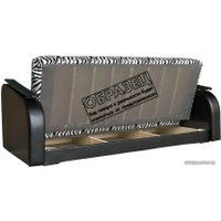 Диван Асмана Премьер (декор прямой/рогожка вензель коричневый/кожзам коричневый)