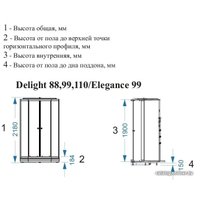 Душевая кабина Domani-Spa Delight 99 90x90 с гидромассажем (прозрачное стекло/розовый)