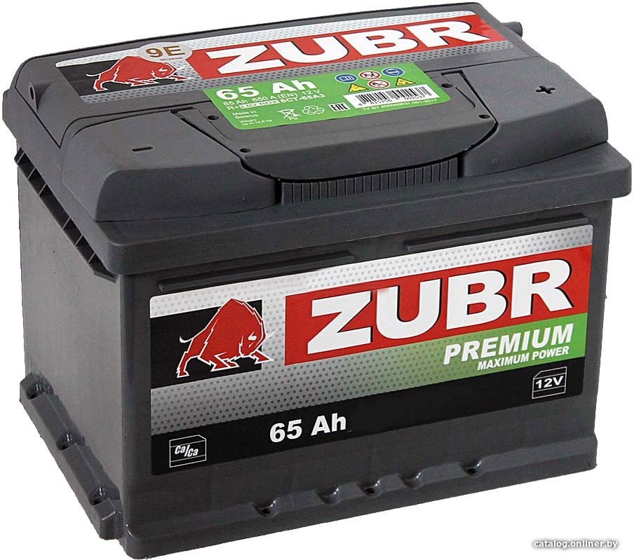 Автомобильный аккумулятор Zubr Premium (65 А·ч)