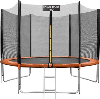 Батут Atlas Sport 312 см - 10ft Pro (3 ноги, внешняя сетка, оранжевый)