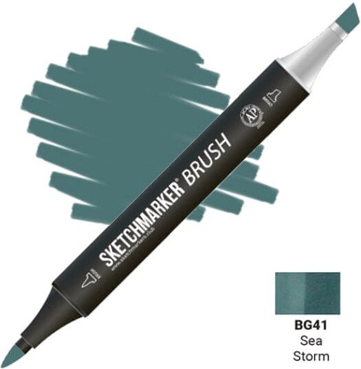 

Маркер художественный Sketchmarker Brush Двусторонний BG41 SMB-BG41 (морской шторм)