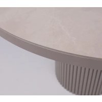 Кухонный стол Мамадома Askar round slide-116 раздвижной 116-156 (bayona ivory premium cer/капучино)
