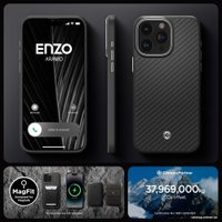 Чехол для телефона Spigen Enzo Aramid для iPhone 15 Pro ACS07045 (черный)