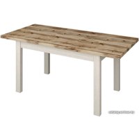 Кухонный стол Senira Кастусь 110-145x70 (береза сандал/белый)