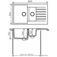 Кухонная мойка Tolero R-118 (белый)