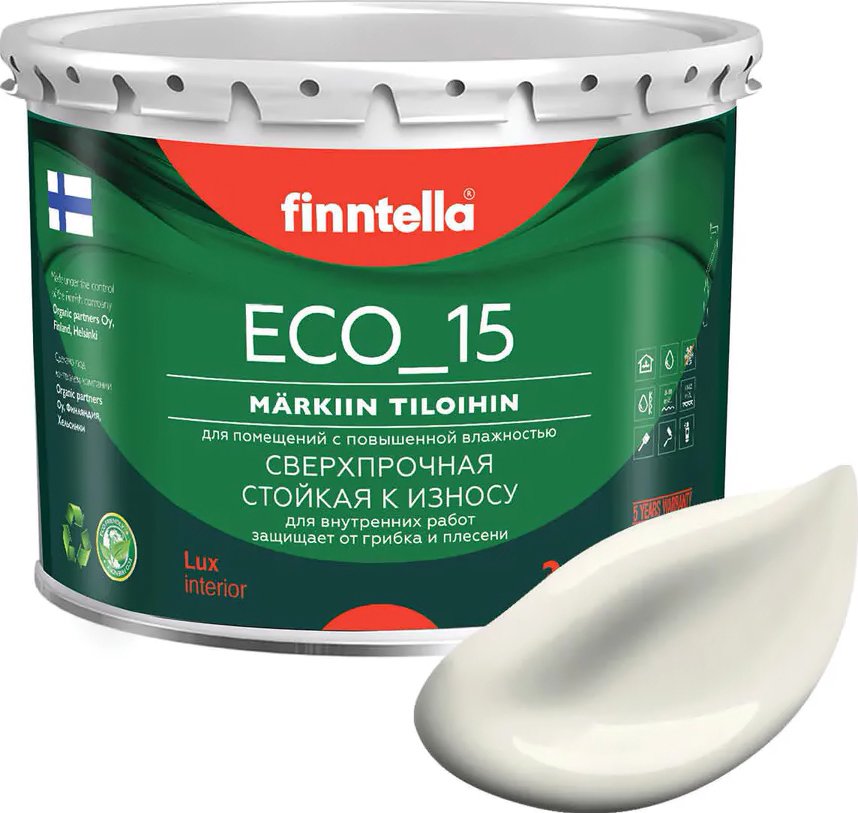 

Краска Finntella Eco 15 Antiikki F-10-1-3-FL124 2.7 л (белый)