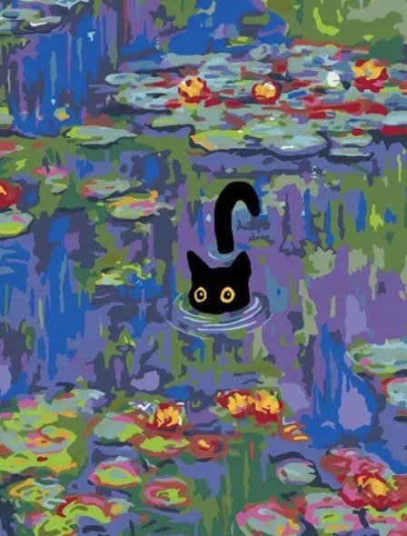 

Картина по номерам PaintLine Клод Моне. Лилии с котенком PL-00259