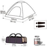 Кемпинговая палатка KingCamp Dome Junior 3034 (зеленый)
