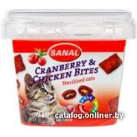 Лакомство для кошек Sanal Подушечки с клюквой и курицей для стерилизованных кошек 75 г