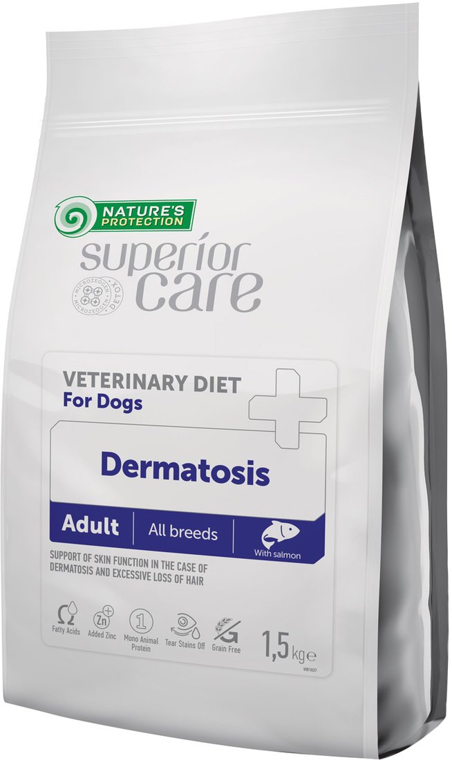 

Сухой корм для собак Nature's Protection Vet Diet Dermatosis Salmon NPSCVET47580 1.5 кг