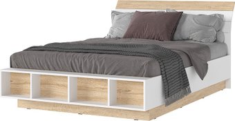 Кровать Стендмебель Санса КР-01 140x200 (белый/дуб сонома)