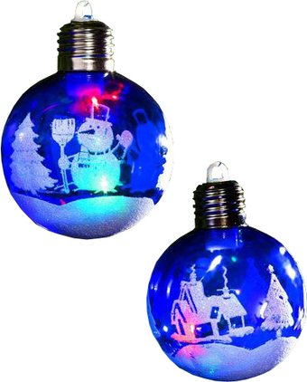 Елочная игрушка Luazon Зимний пейзаж 5864393 (RGB, 2 шт)