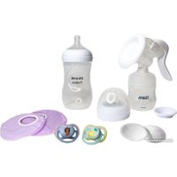 Ручной молокоотсос Philips Avent Natural Comfort с бутылочкой для кормления SCD255/05