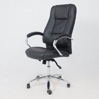 Офисное кресло AksHome King A (натуральная кожа, черный)