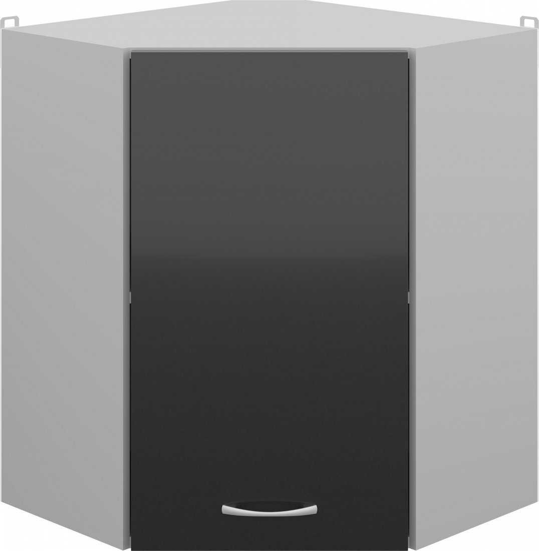 

Шкаф навесной Кортекс-мебель Корнелия Лира ВШУ угловой (черный)