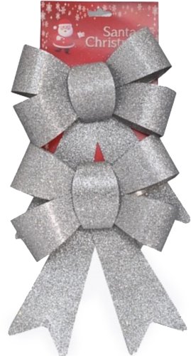 Елочная игрушка Pozzi Milano Бантики 5131 (2 шт, серебристый)