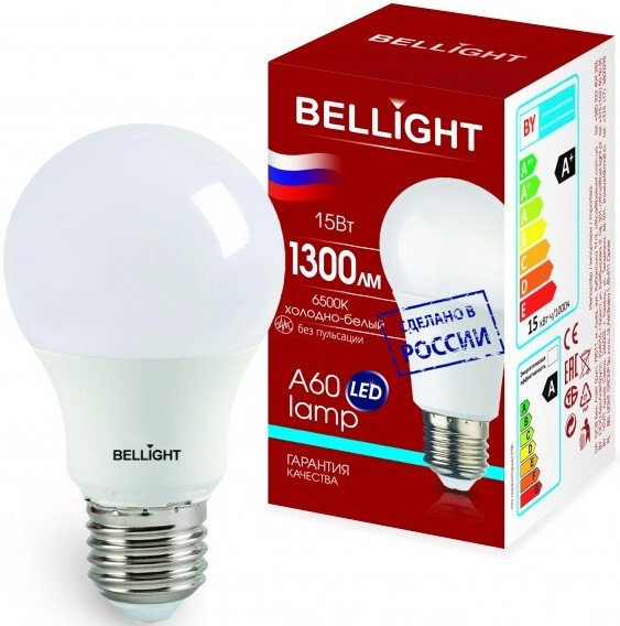 

Светодиодная лампочка Bellight A60 15W 6500К E27