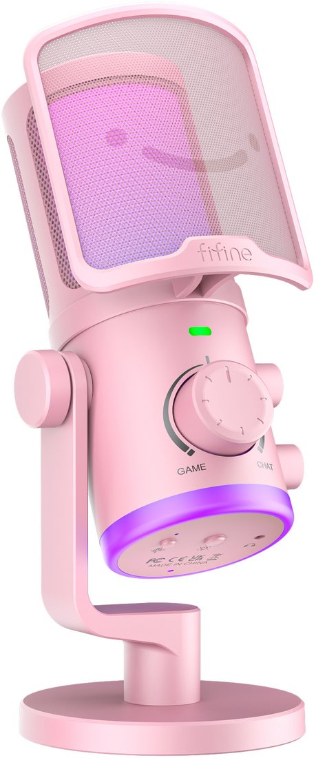 Проводной микрофон FIFINE AM6 (розовый)