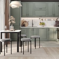 Табурет Mio Tesoro Гамма круг (серый/черный)